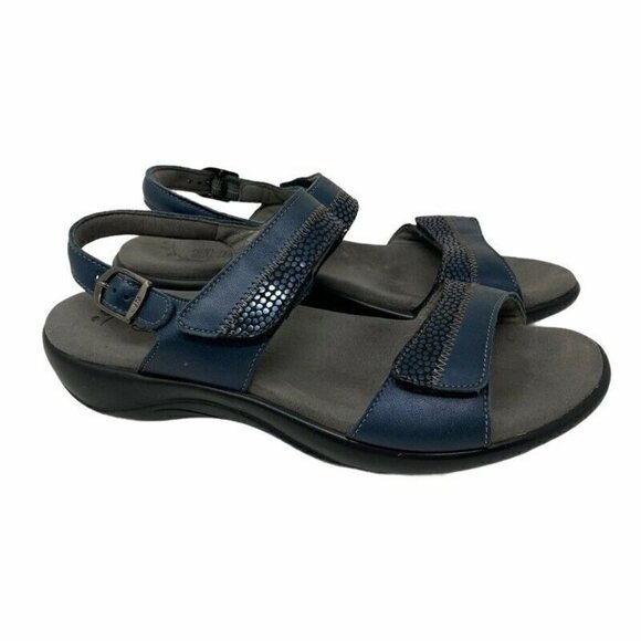 SAS Womens Nudu Slingback Sandals Blue Leather 9 - Picture 1 of 9